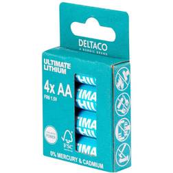 Deltaco Ultimate Lithium batteries, 1.5V, LR6. [Leveranstid: 1-2 vardagar]